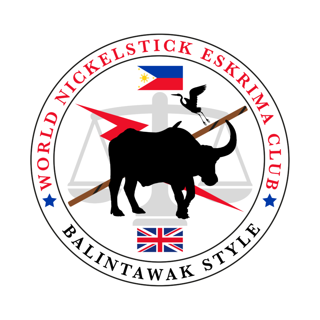 Nickelstick Balintawak Eskrima Logo in white. Filipino Martial Arts in London.