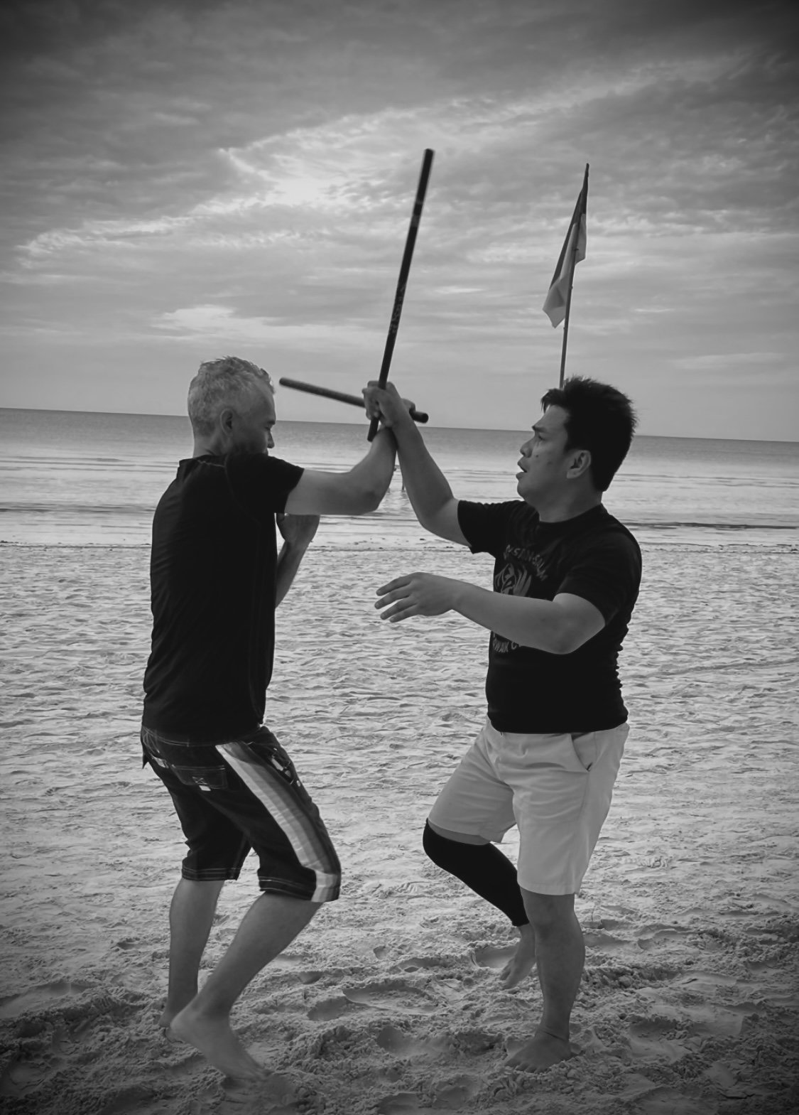 Balintawak Eskrima training on the beach